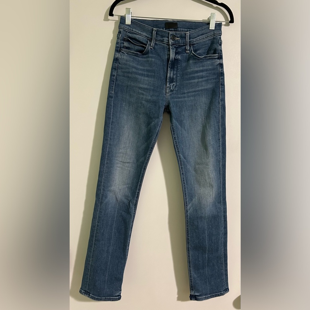 MOTHER The Mid Rise Dazzler Ankle Fray